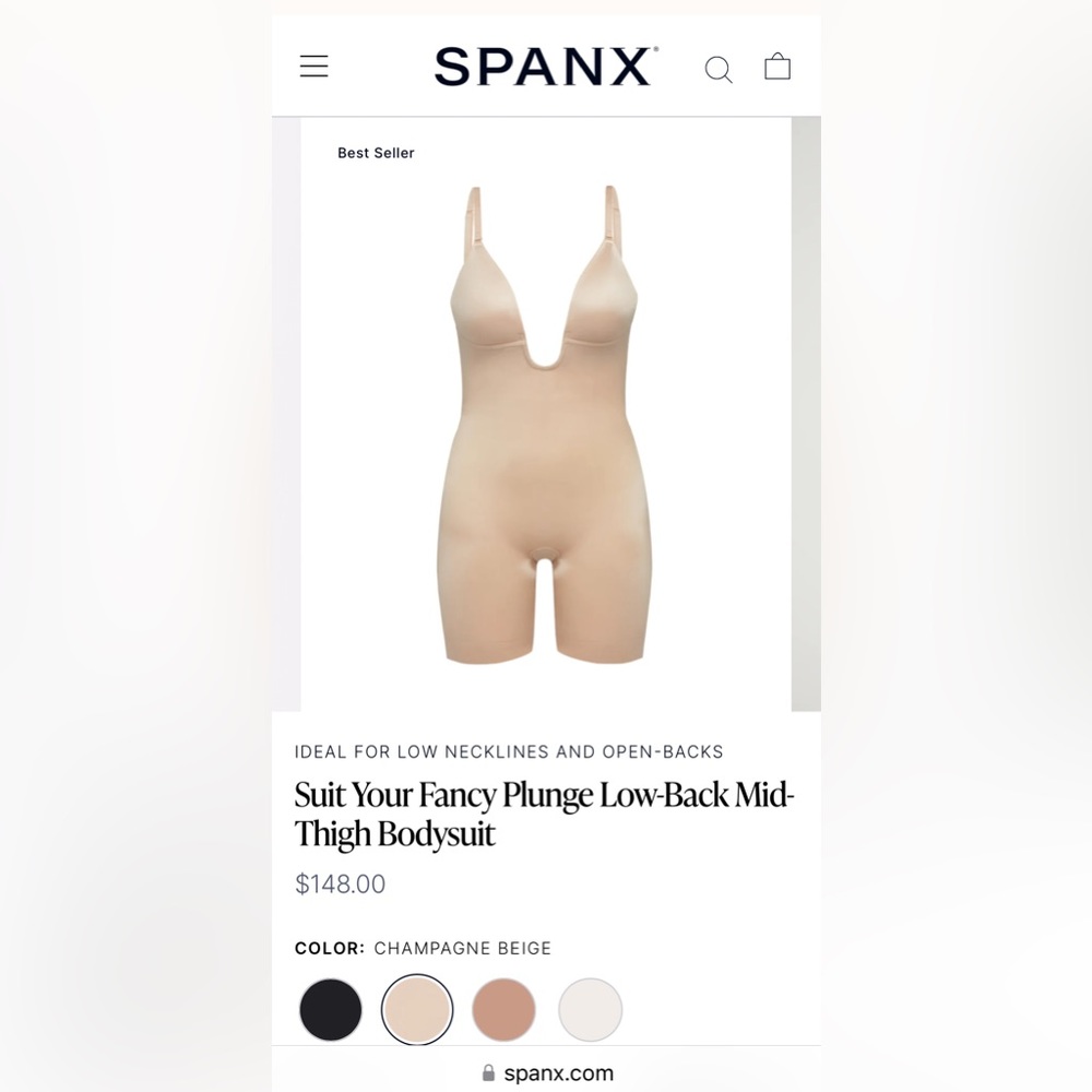 NWT SPANX plunge body suit